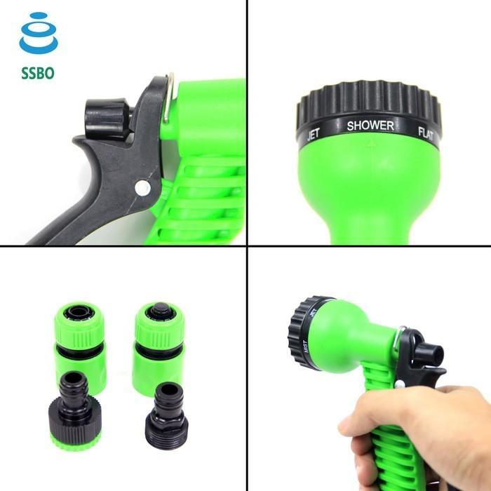 SEPAKET SELANG AIR SERAT BENANG HIJAU 30 METER 5/8, 3/4 INCH - SELANG AIR CUCI MOTOR & MOBIL COD - 5