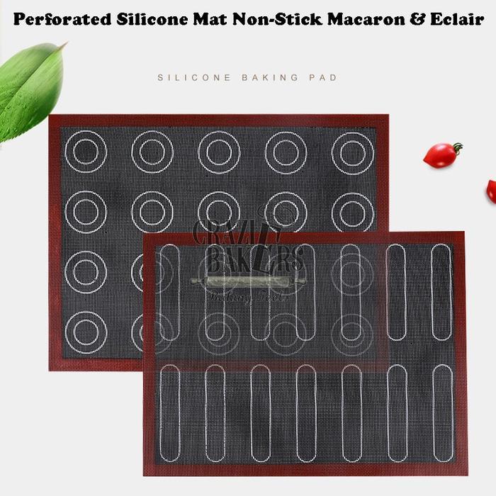 MUMPUNG PROMOPerforated Silicone Mat Non-Stick Macaron & EclairTERLARIS