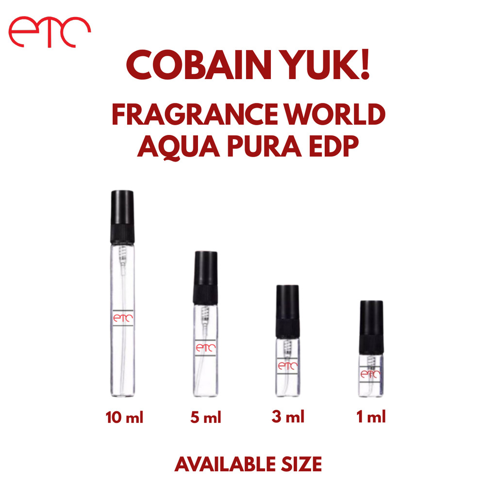 DECANT Parfum Fragrance World Aqua Pura EDP for Unisex