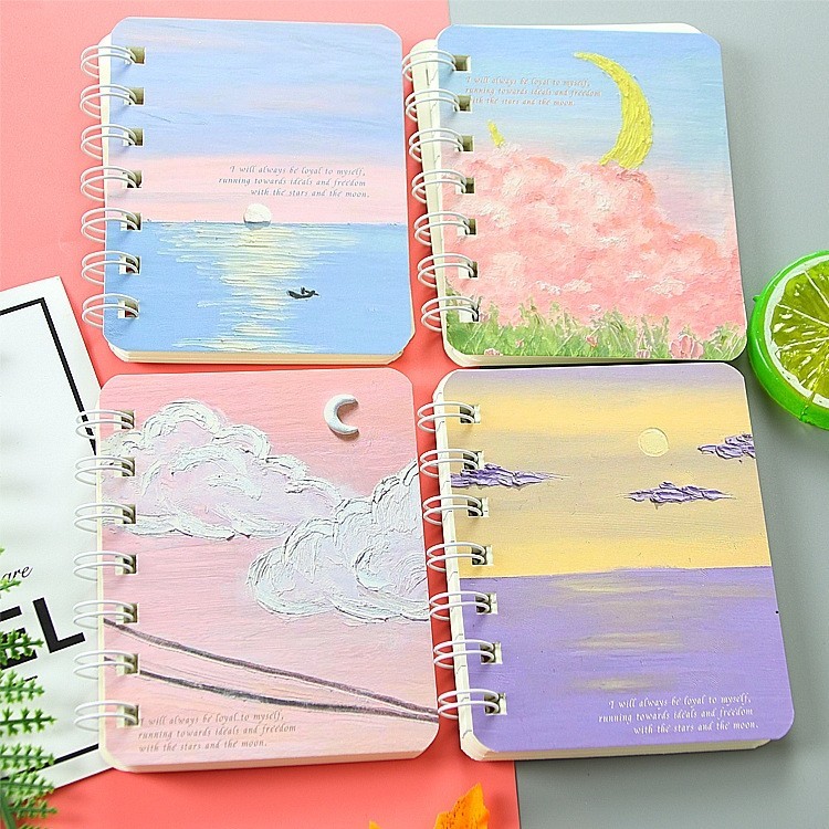 Notebook Mini A7 80 Lembar Spiral Lucu Buku Catatan Saku Scrapbook Gaya Korea