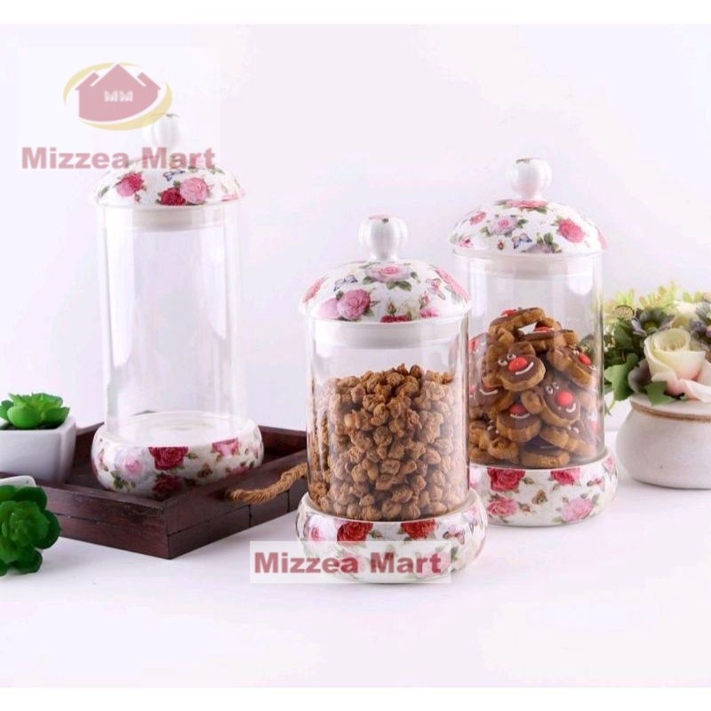 MizzeaMart Toples Kaca Shabby Capodimonte Set 3 Pcs [Original]