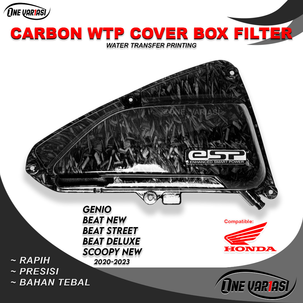 TOPKEP  TUTUP FILTER CARBON FORGED GENIO / TUTUP FILTER BEAT NEW CARBON FORGED BEAT DELUXE SCOOPY NE