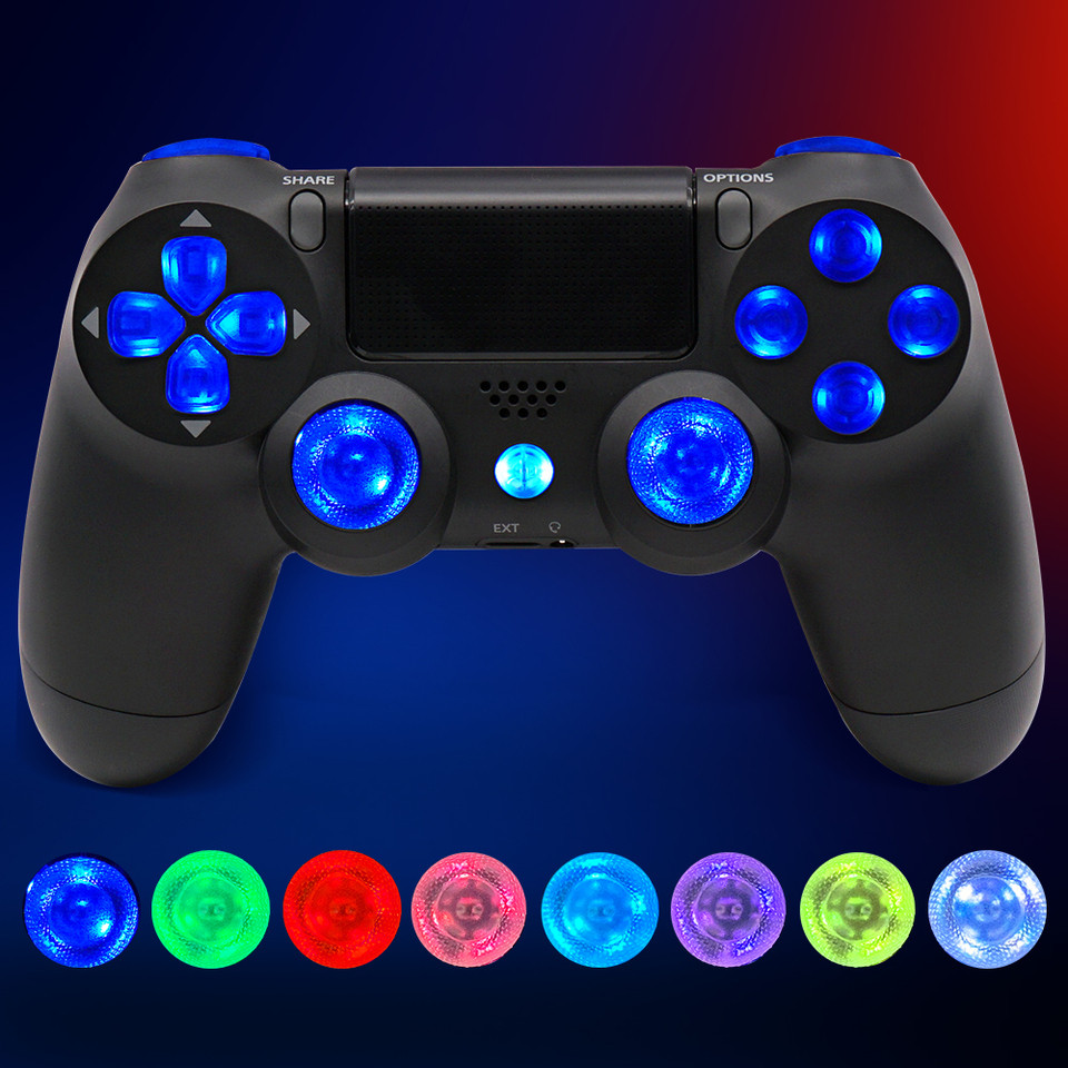 LED Wireless Game Controller Light Board Parts Set Thumbstick Share Option Home Face Buttons for PS4