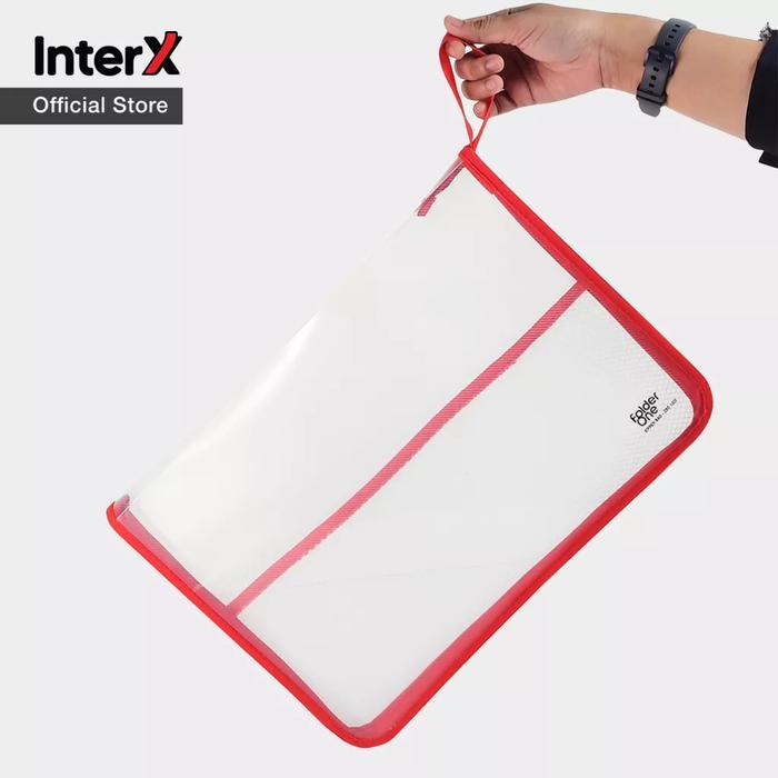 Map Plastik Zipper Resleting Jaring Folder one - Hitam