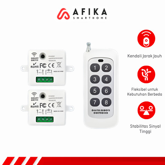 Wireless Relay Switch Remote Control 433 MHz EV1527 240V 10A