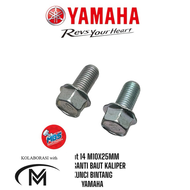 BAUT 14 M10X25 BAUT PENGGANTI BREKT KALIPER CAKRAM YAMAHA MIO SMILE SPORTI N MAX NEW JUPITER