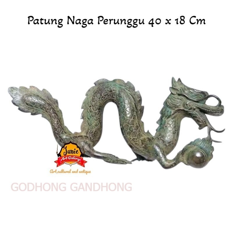 Naga Perunggu Jumbo 40 Cm / Naga Liong / Dragon / Shio Naga Asli LSP3