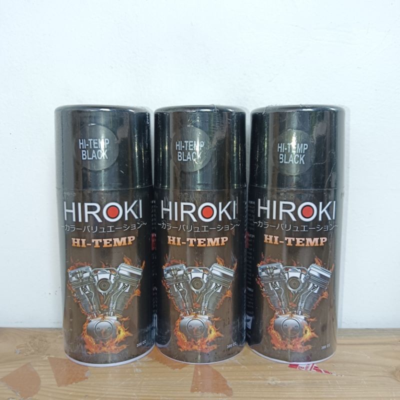 pilok pilox cat semprot HIROKI HI-TEMP BLACK anti panas pilok knalpot mesin hitam doff 300cc