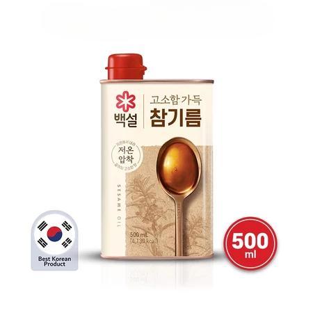 Minyak Wijen Cj Beksul Kemasan Isi 500Ml Bahan Masak Minyak Wijen Asli Korea