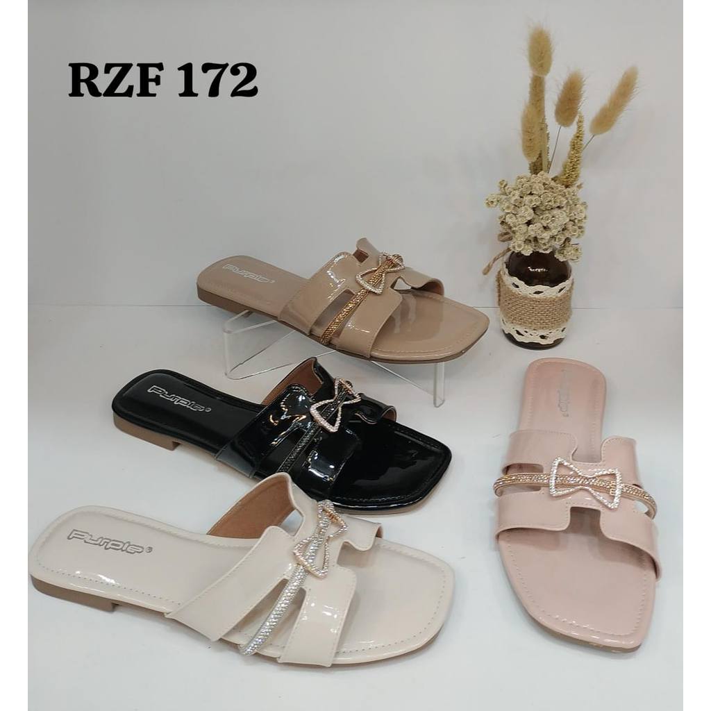 Purple RZF 172 Sandal Selop Teplek Wanita  36-40