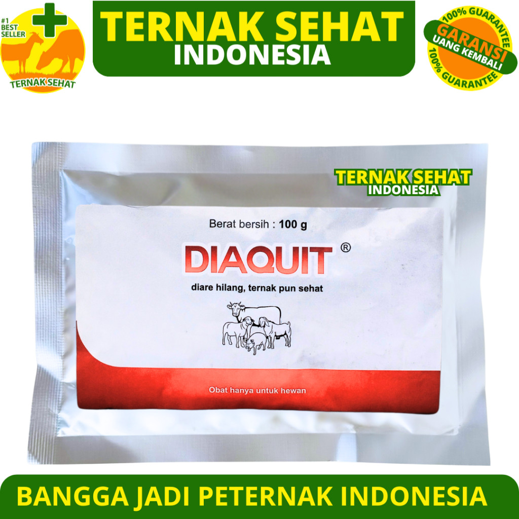 DIAQUIT MEDION 100 GRAM -  Obat Diare Hewan Sapi Babi Kambing Domba
