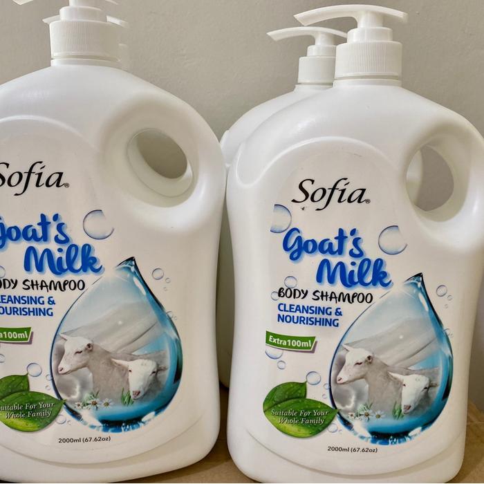Sabun mandi cair Sofia isi 2000ml extra 100ml - BPOM Soap - Goat Milk