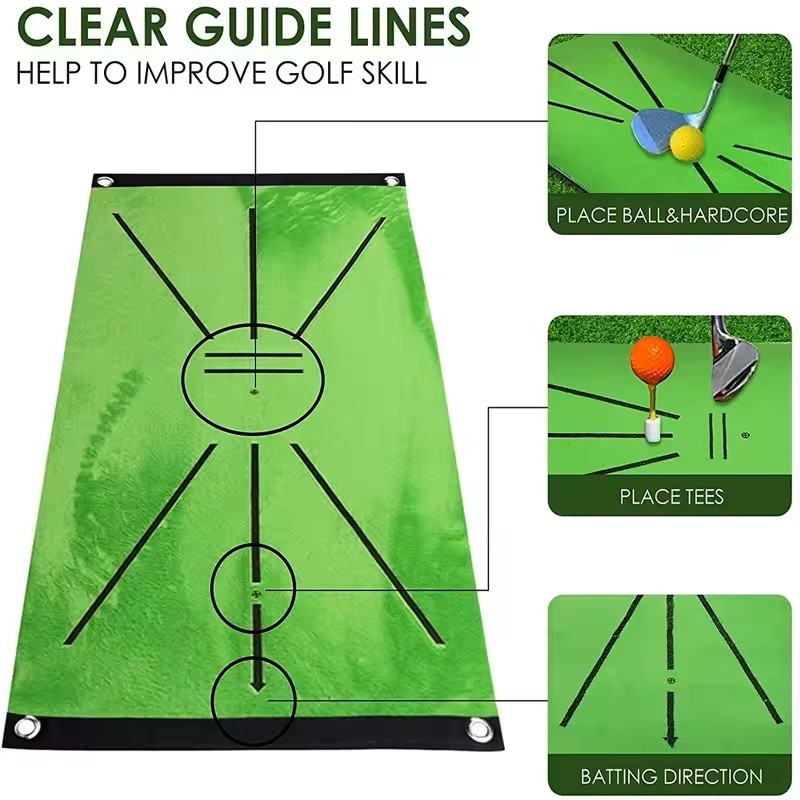 Karpet Hitting Mat Golf Foldable Golf Mat Training Practice Karpet Latihan Golf Swing Practice