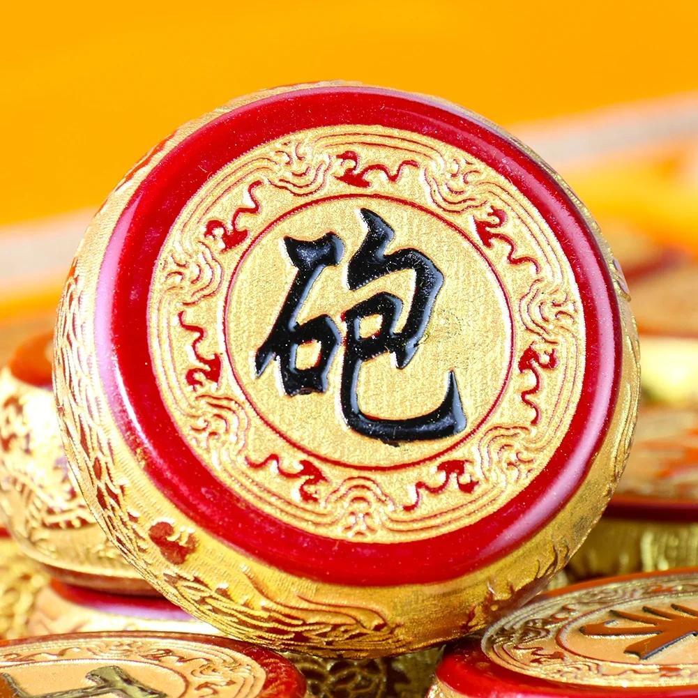 Chinese Chess Set Handcrafted Wooden Xiangqi Elegant Colorful Painted Lifelike Details Professional 