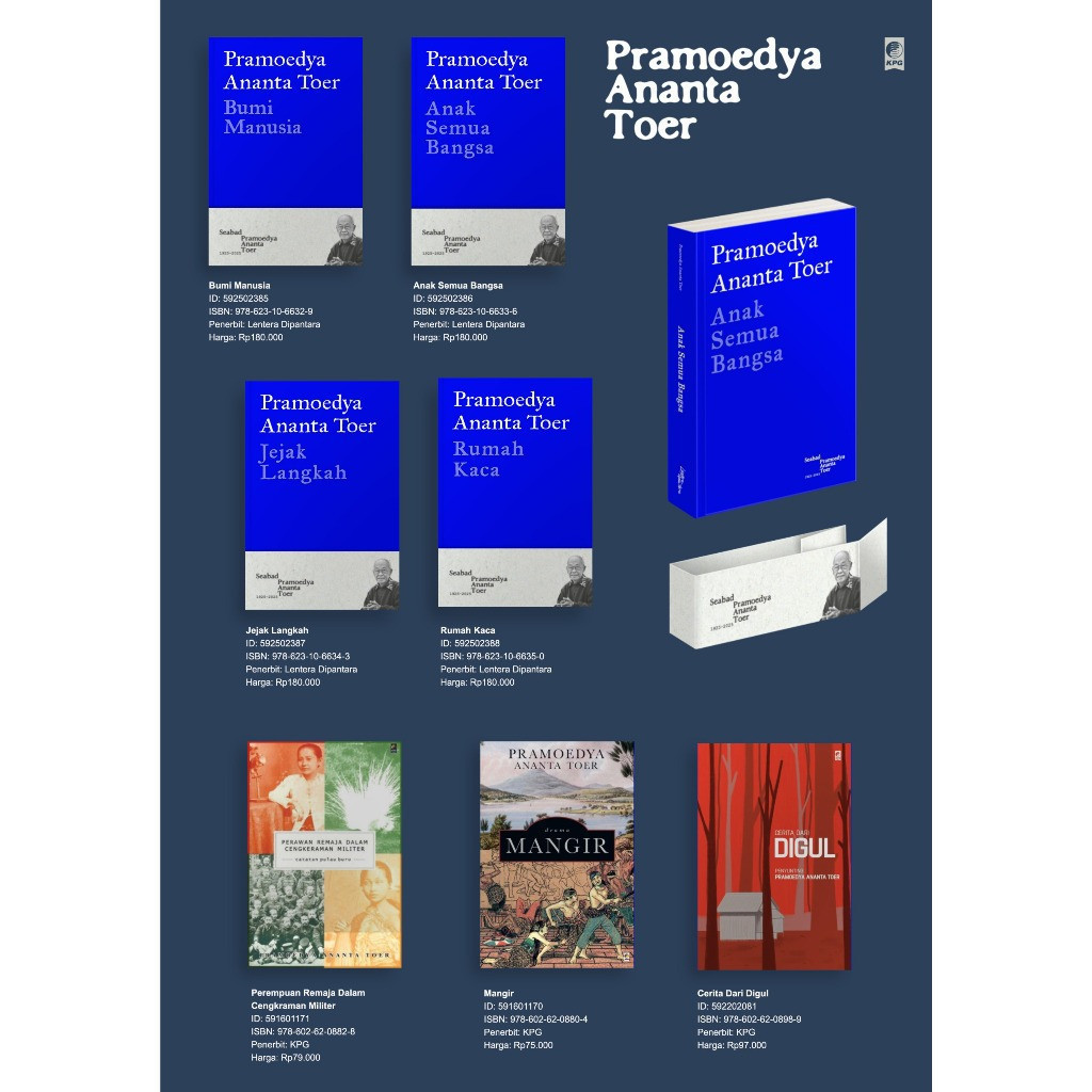 Novel Pramoedya Ananta Toer - Bumi Manusia / Anak Semua Bangsa / Jejak Langkah / Rumah Kaca & Judul