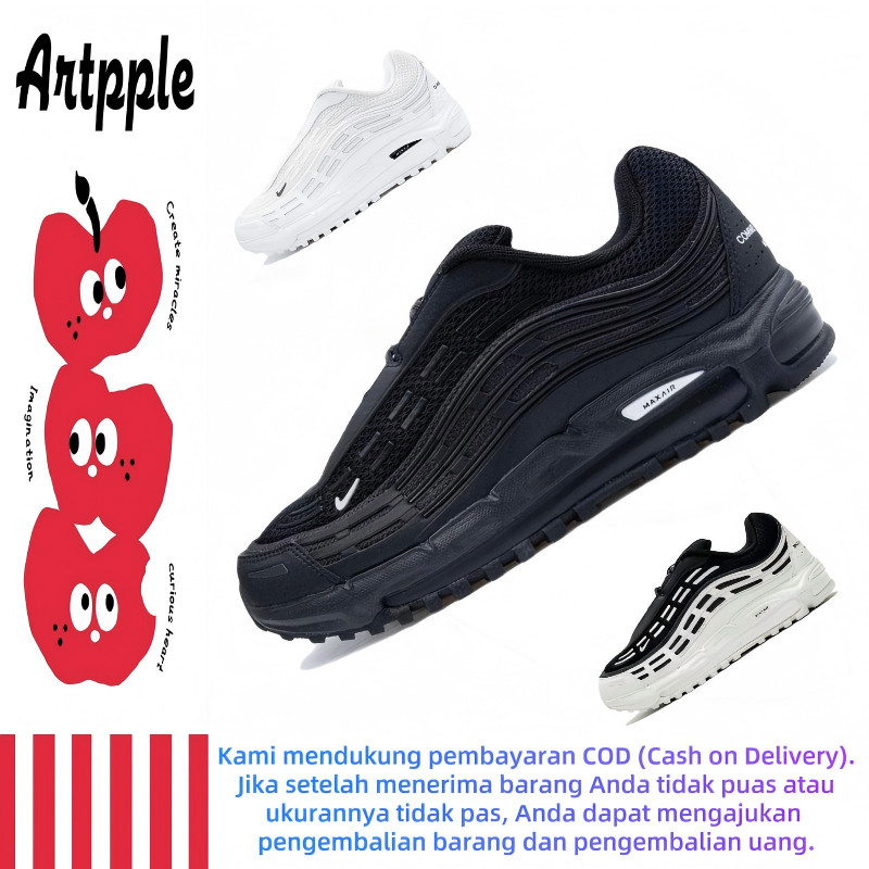 CDG Homme Plus x Nike AIR MAX TL 2.5 sepatu lari rendah, nyaman dan tahan aus, model pria dan wanita
