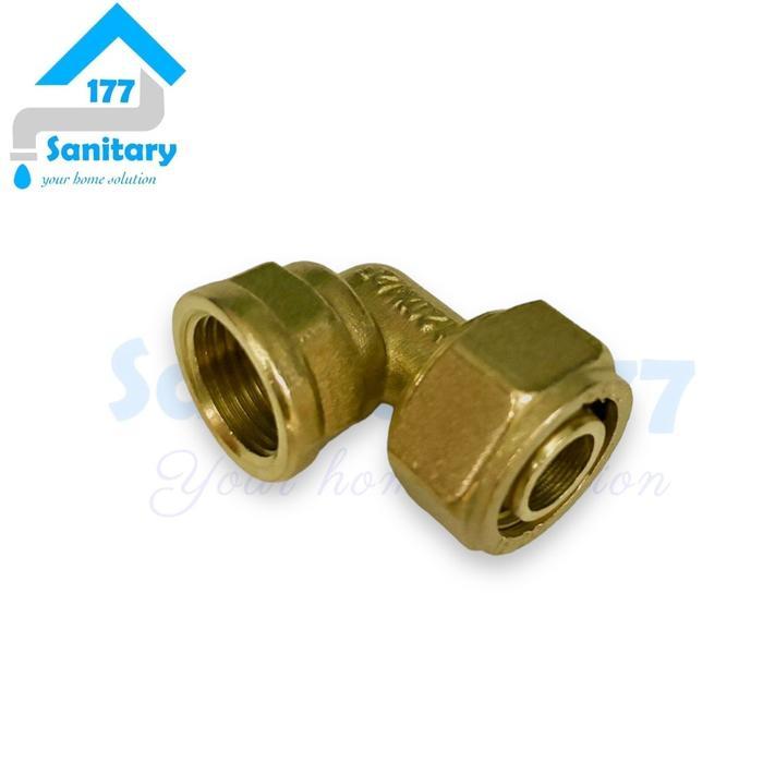 Kni elbow drat dalam 1/2 inci ke pipa air panas 3/4 inci 1620 mm -keni kuningan brass knie sambungan