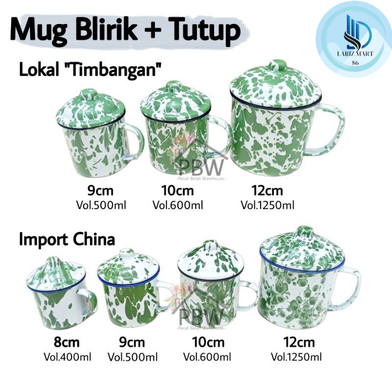 COD Cangkir Seng Blirik 8cm 9cm 10cm 12cm / Mug Blirik / Cangkir Blirik / Mug Jadul Murah