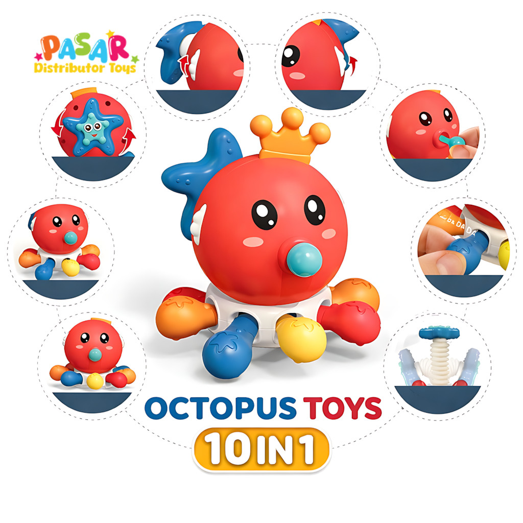 Mainan Anak OCTOPUS TOYS 10IN1 SMB318 Octopus Rotation Figure Octopus Mainan Anak