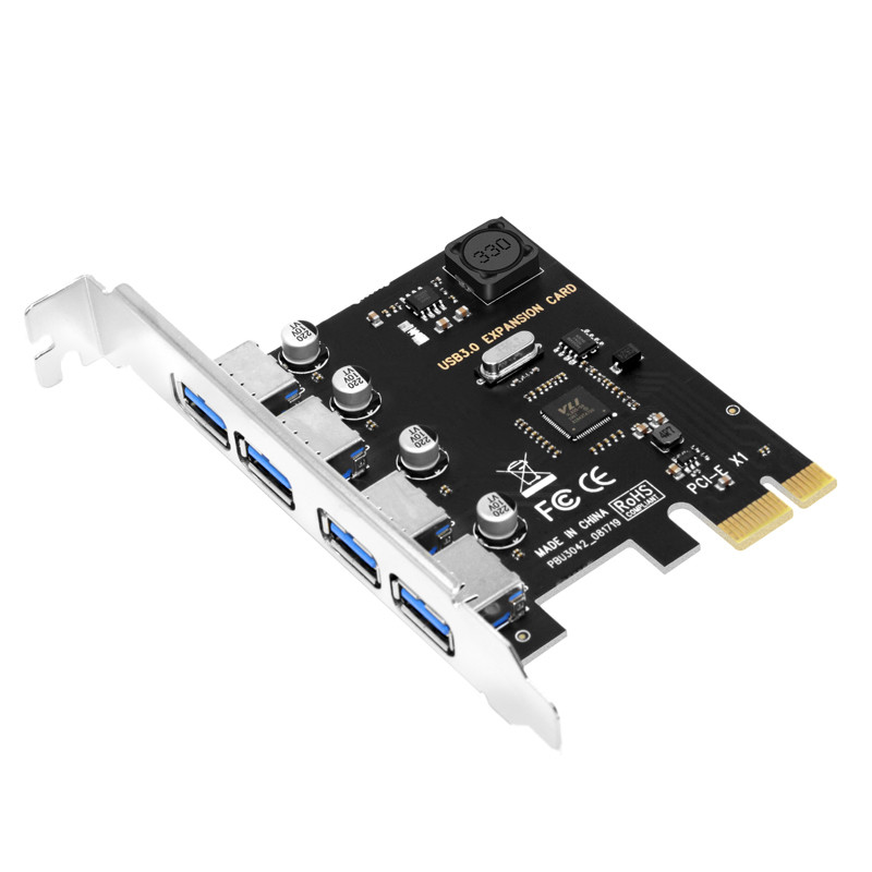 4 Port USB 30 PCIE Expansion Card PCI Express PCIe USB 30 HUB Adapter 4Port USB30 Controller USB 3 0