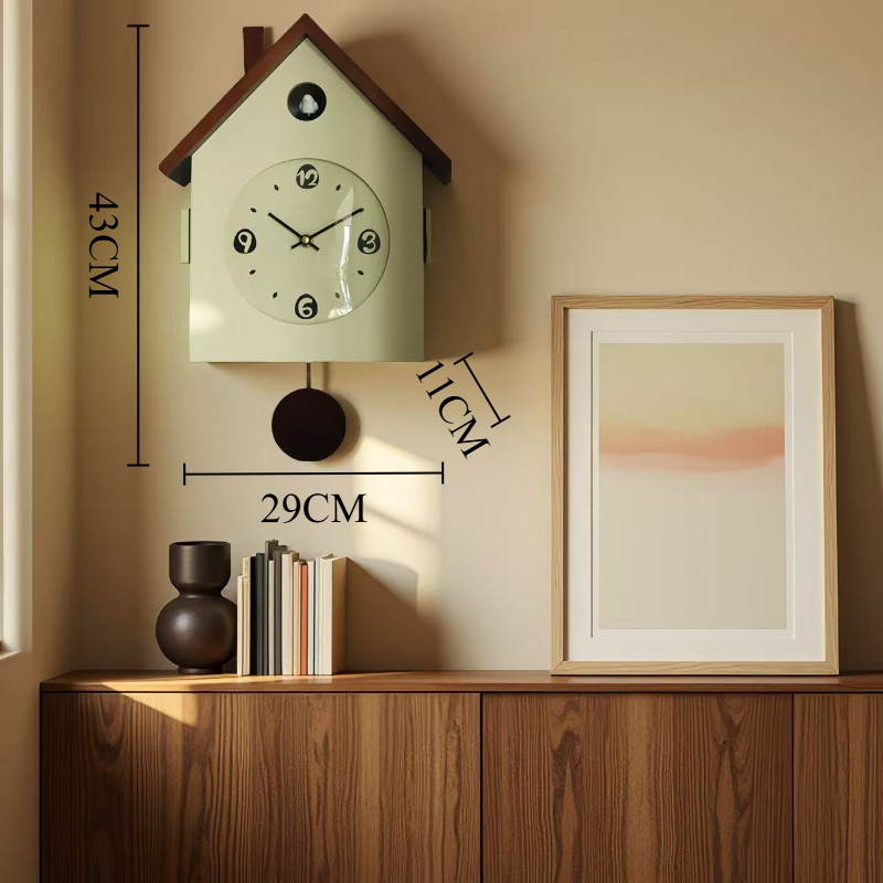 Cuckoo Wall Clocks Nordic Wooden Clock Wall Art Decoration Clocks Living Room Pendulum Watch Luxury 