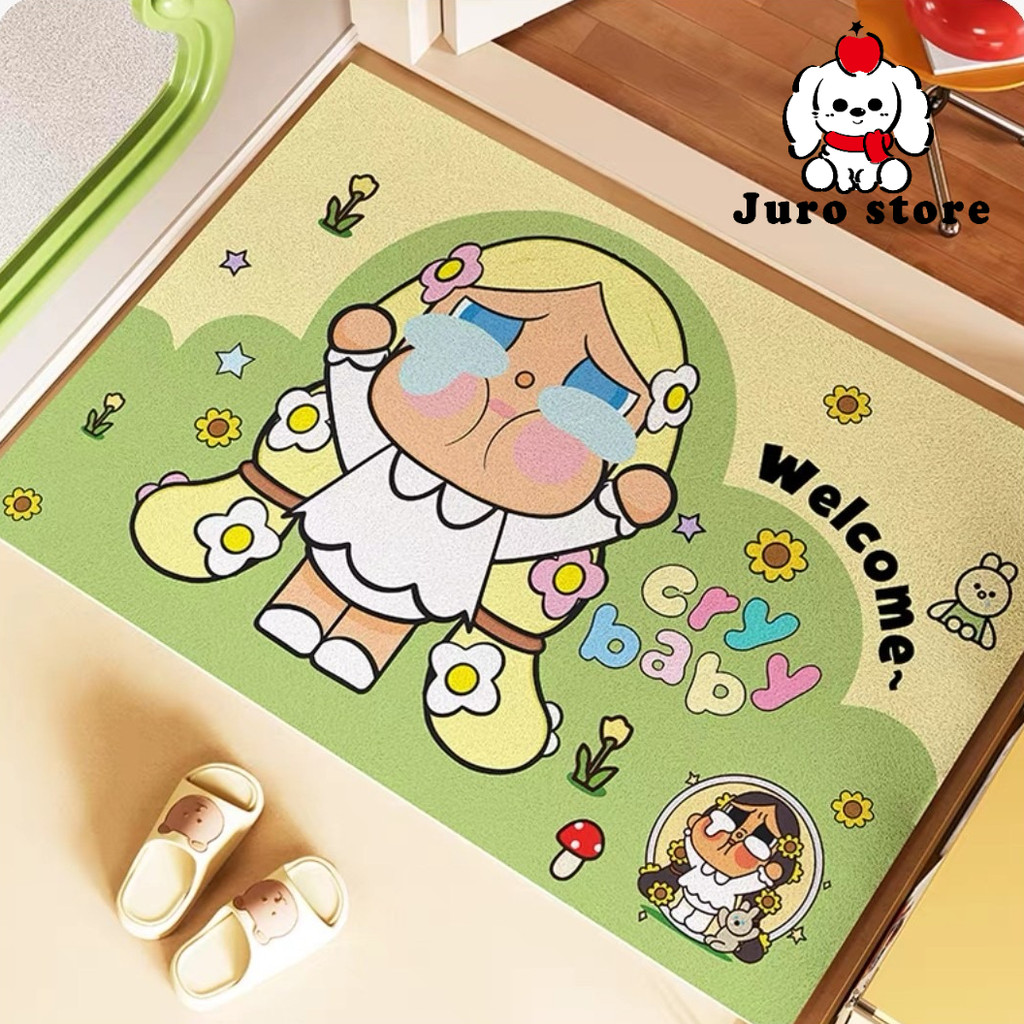 JURO Keset Outdoor Crybaby Popmart Penyerap Air Anti Selip ,Keset Pintu, Keset Kulit Berkualitas Tin