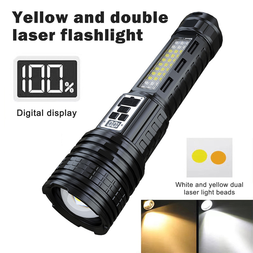 Senter LED Serbaguna Super Terang Tahan Air 100.000 Lumens 14 Mode Pencahayaan Tipe-C Isi Ulang untu