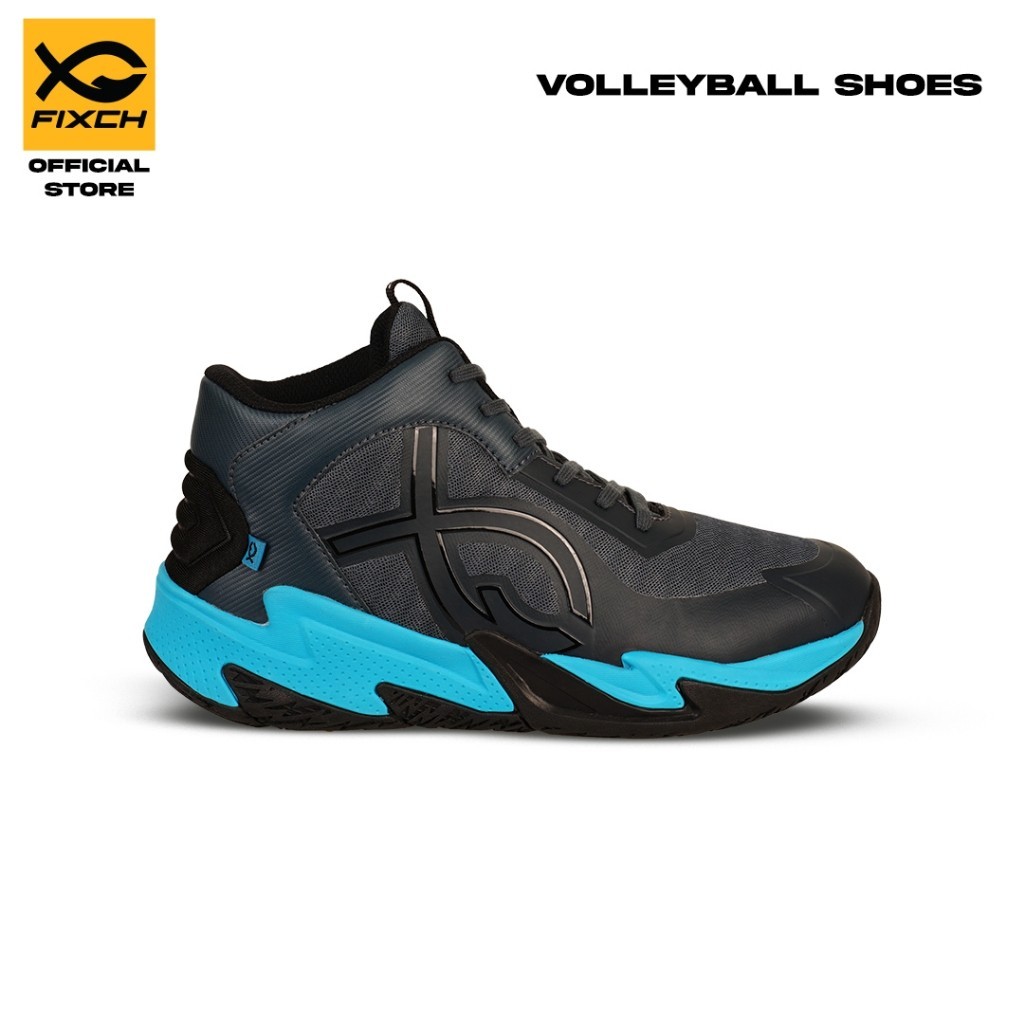 FIXCH - Oppus Gray - Caracao - Black volleyball shoes