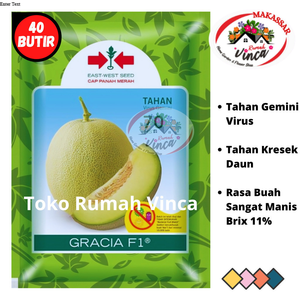 Benih Bibit Buah Melon Madu Tahan Virus GRACIA F1 40 biji Cap Panah Merah