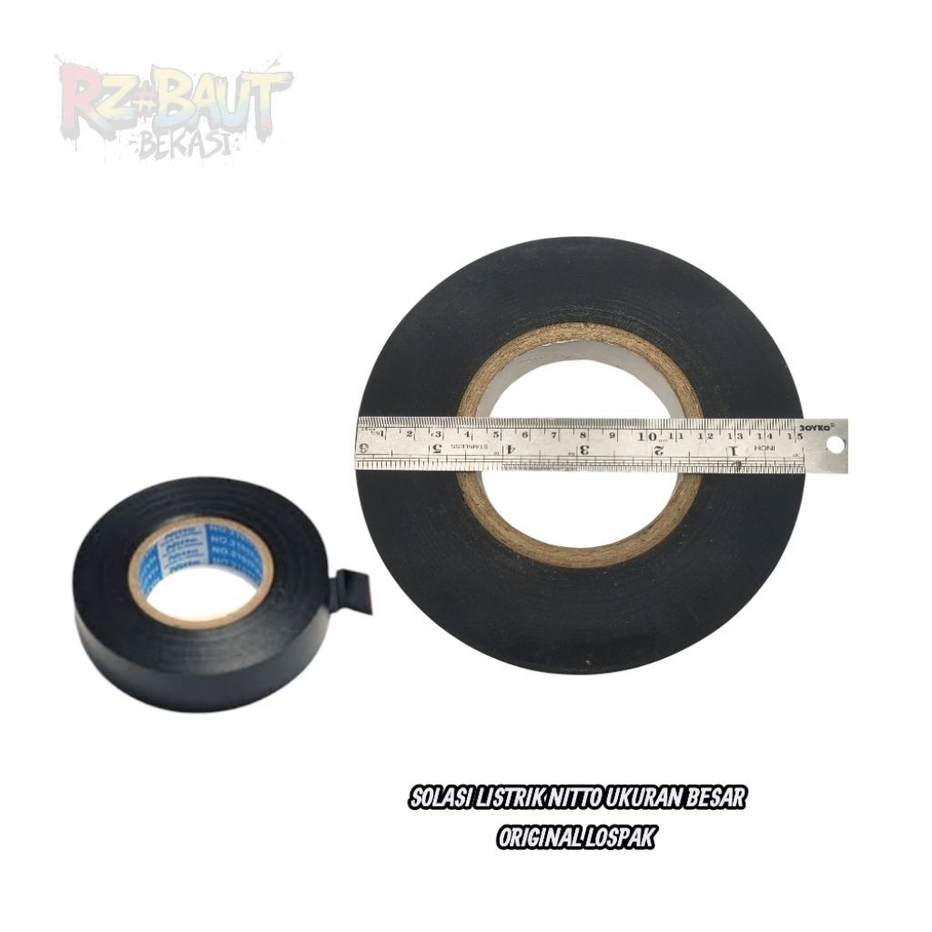ISOLASI SOLASI LISTRIK NITTO HITAM UKURAN BESAR LEBAR 1,8MMX500 YARD COD