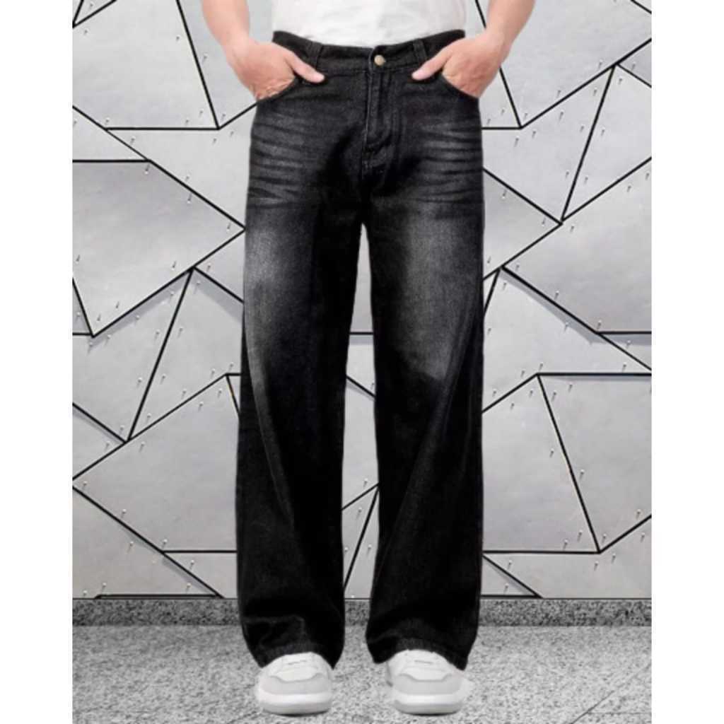 Celana Jeans Wide Leg Wisker Lebar Gombrang//Celana Wisker Gombrang