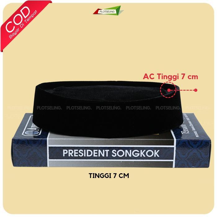PROMO Peci Songkok Hitam Polos AWANG AC Tinggi 7 8 9 10 11 Ukuran Standar Anak Laki Laki dan Jumbo C