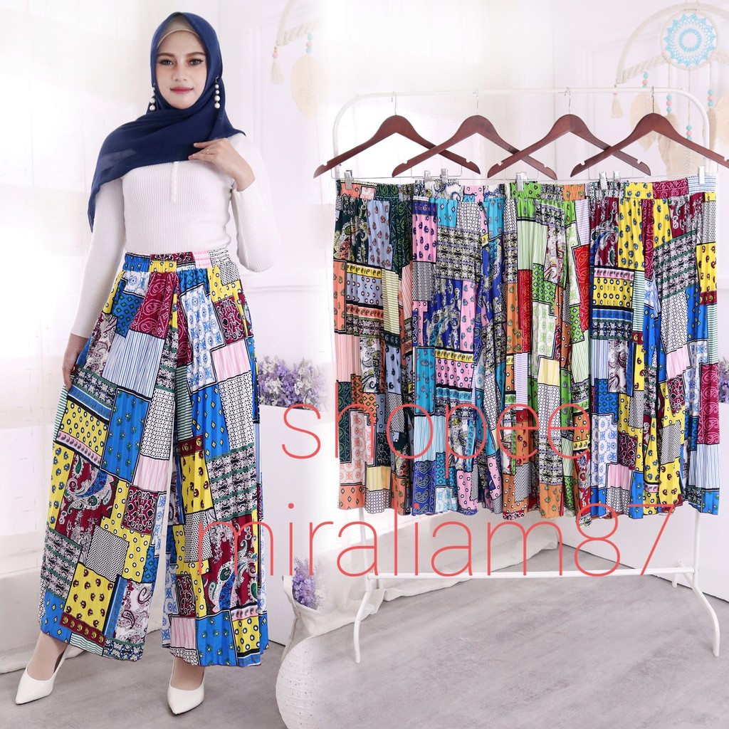 =Trend Fashion Muslim=[ NEW ] Kulot Plisket/Rok plisket Corak Kulot/Rok muslim/panjang/Mayung/Payung