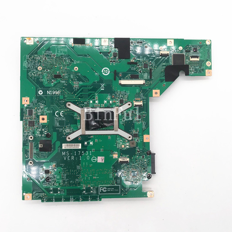 MS17531 VER10 Mainboard For MSI Laptop Motherboard 100% Full Tested Working Well