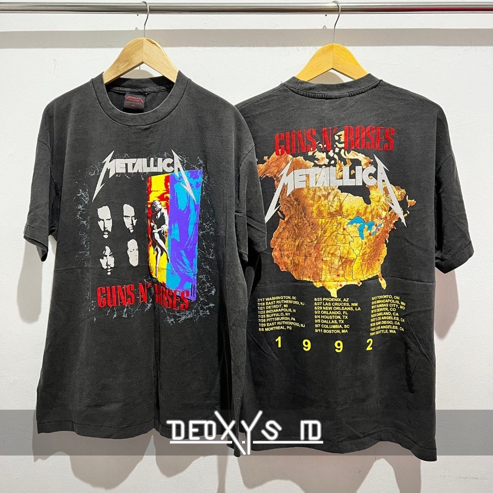. KAOS BOOTLEG BAND METALLICA X GUN N ROSES 1993 TAG METALLICA