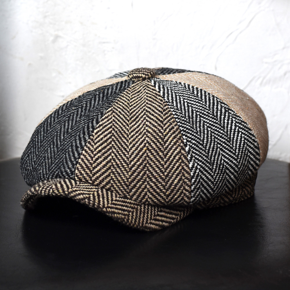 Newsboy Cap Men Women Autumn Winter Classic Vintage Herringbone Casual Stripe Berets Flat Hat Peaked