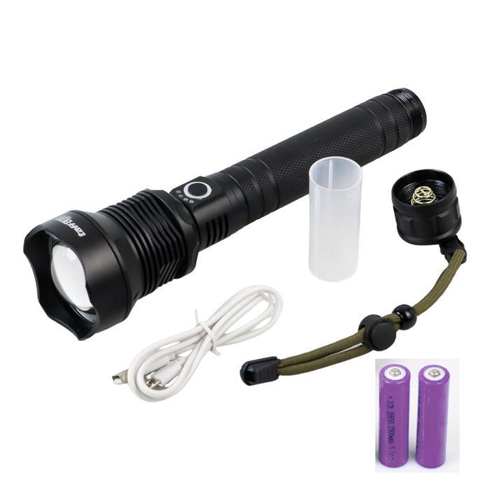 ASD  TaffLED Senter LED Super Terang XHP70 90000 Lumens - XHP70.2+Baterai