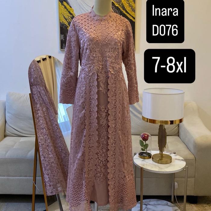 PROMO LEBARAN [COD]Gamis Inara brukat JUMBO D076 gamis brokat Mewah Muslim Pesta Syari Kondangan Wan