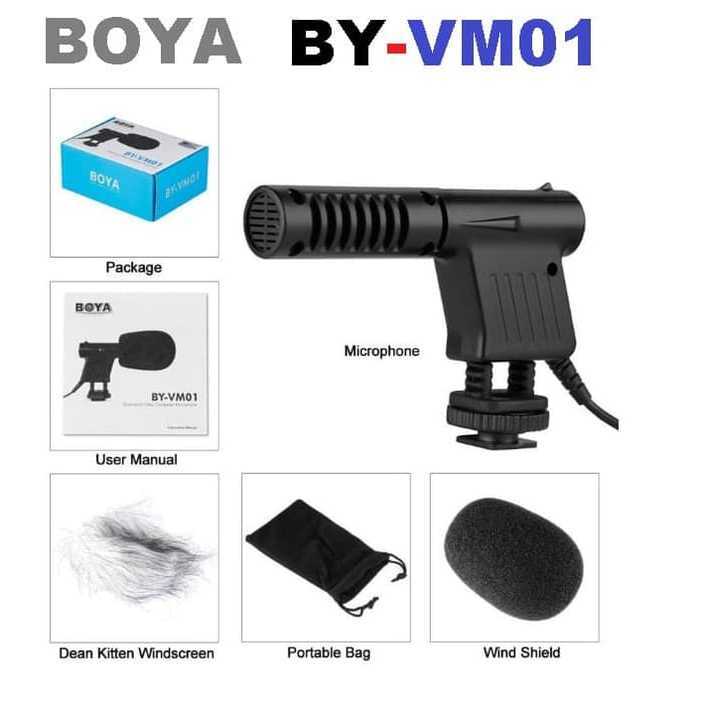 Microphone Boya BY VM01 Condenser Mic Kamera DSLR Handycam Profesional