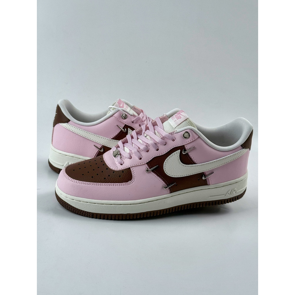 AF1 Low 07 4 Swoosh Pink Coklat Putih Original COD