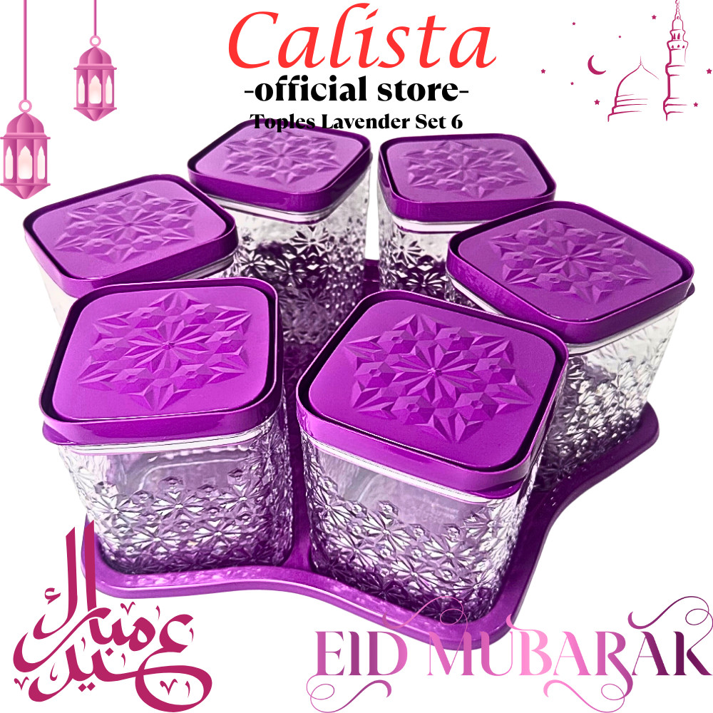 [ CALISTA ] TOPLES PLASTIK AESTHETIC CALISTA LAVENDER TOPLES KUE KERING LEBARAN ESTETIK SET ISI 6PCS