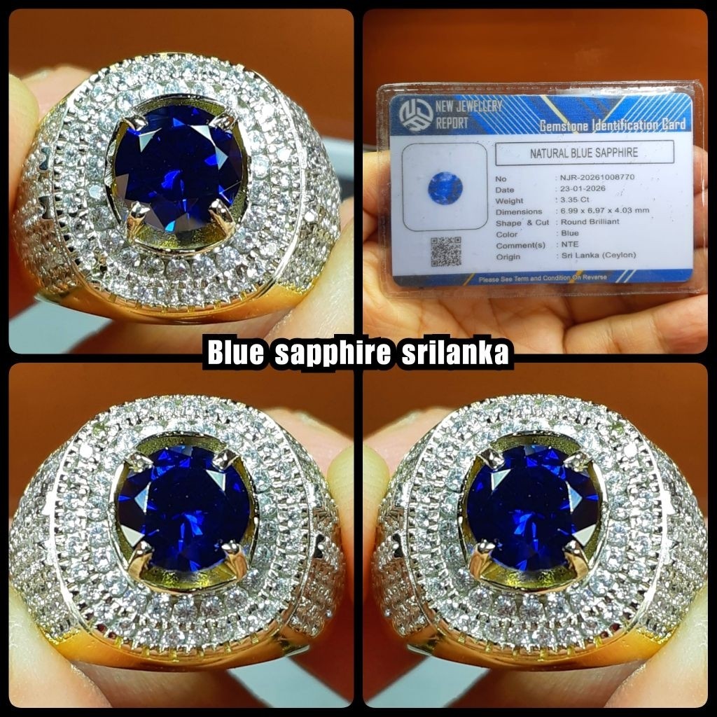 natural permata blue sapphire ceylon royall blue ( NTE YA )