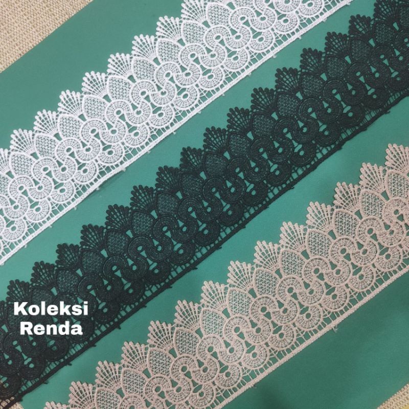 (Macicay) Renda giper, renda gyper, renda zipper lebar 8cm per roll 15yard