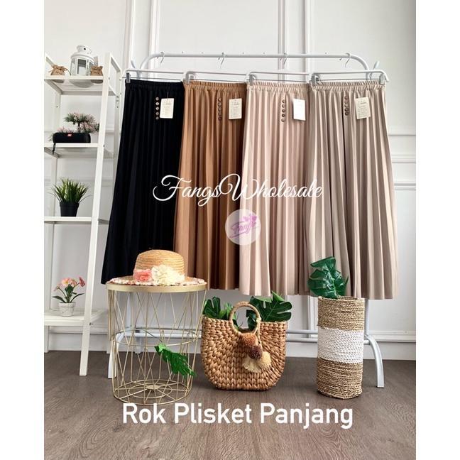 FW R535 Rok Plisket Panjang Import  | Rok Plisket Import