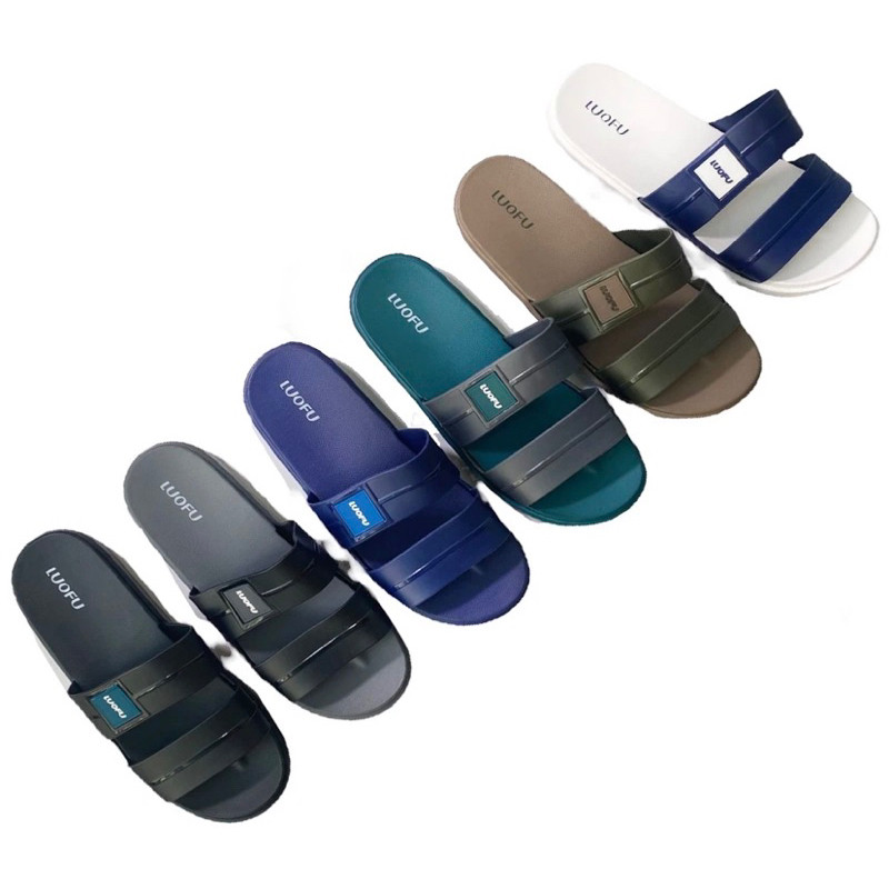 LUOFU ORIGINAL Sandal pria luofu Sendal luofu kokop import Sandal import murah size 40-44Luofu Bara 