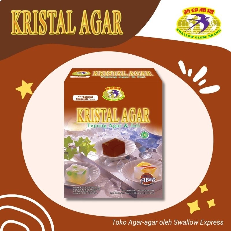 (Six-Six) KRISTAL AGAR JELLY COKLAT - SWALLOW GLOBE  Sekotak Isi 12 Sachet