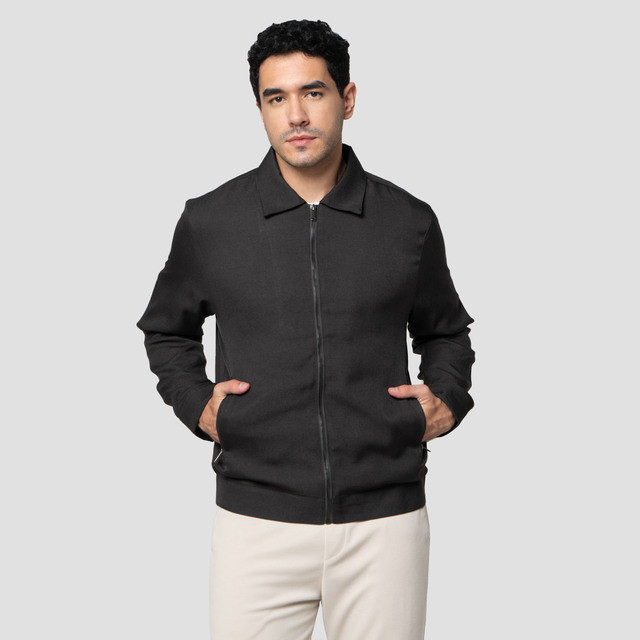 Cole Formal Twill Harrington Collar Jaket Pria 123309161