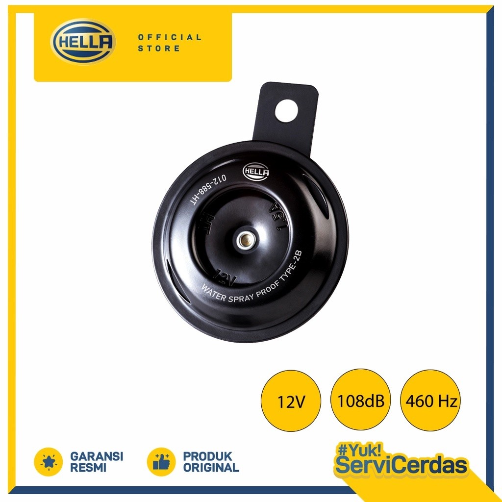 Klakson Disc Hella Motorcycle Single Horn 12V 108 dB - Klakson motor