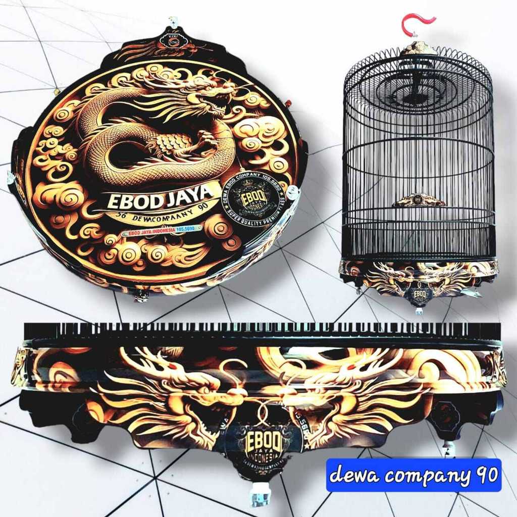 Sangkar Murai Ebod Jaya PVC Water Decal No 2 Fullset Dragon coklat