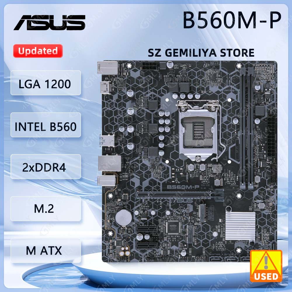 ASUS B560M-P Motherboard intel B560 LGA1200 DDR4 M.2 support Core i3-10100F Core i3-10300 Core i5-11